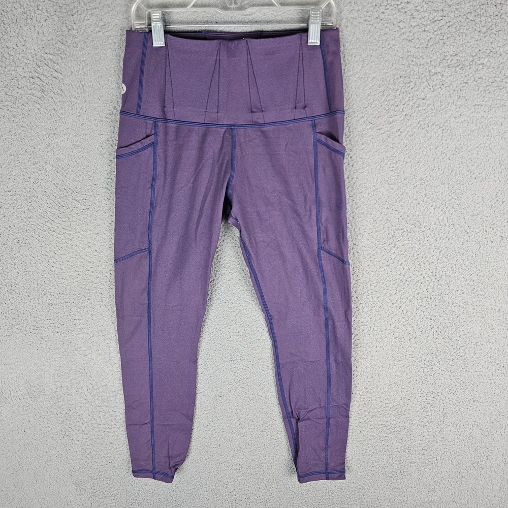 Alexo Leggings Womens M Purple High Waist Activewear Pockets Conceal Carry